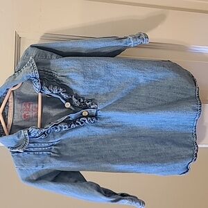Ruffle Butts Denim Ruffle Shirt (Toddler Size 24M)
